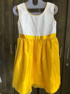 Beautiful Yellow & White Dress