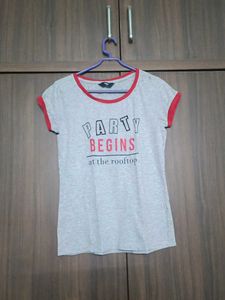 Women's Grey Graphic T-Shirt