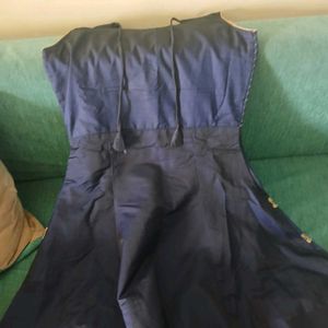 Elegant Navy Blue Embroidered Dress