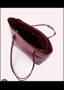 Rsvp Burgundy Faux Leather Tote Bag