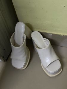Chic White Platform Mules