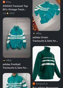 Adidas Teal &amp; White Track Jacket