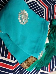 Blue and White Combination Saree Good Combinatio