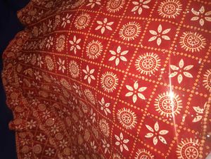 Red Floral Print Ethnic Skirt