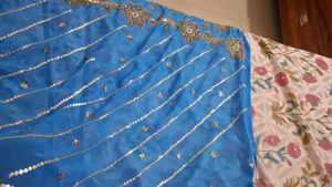Stunning Royal Blue Embroidered Saree