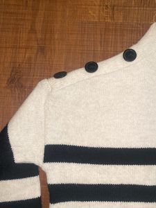 Striped High Neck Sweater