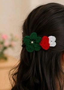 Crochet Flower Hair Clips - Set of 2