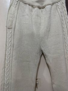 Cozy Cream Cable Knit Pants