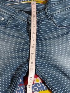 Blue Polka Dot Capri Jeans combo