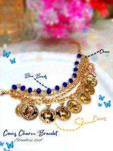 Blue Coin Charm Bracelet ✨