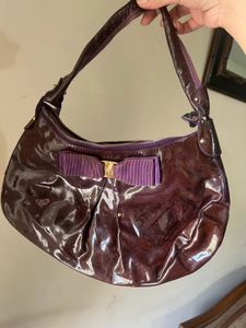 Ferragamo patent leather shoulder bag