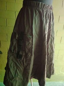 Olive Green Cargo Pocket Skirt