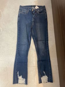 Trendy Ripped Blue Denim Jeans