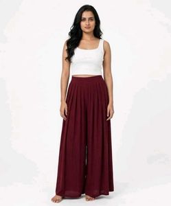 ❤️Maroon Wide-Leg Palazzo Pants