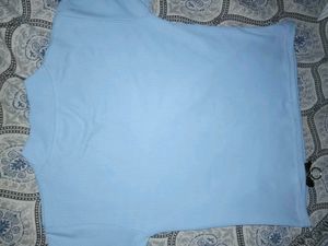 Light Blue "Natural" Zip Detail Top