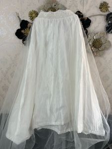 Elegant White Bridal Lehenga Skirt