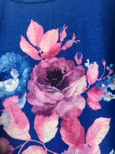 vibrant Blue Floral Print Top