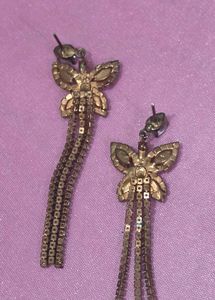 Sparkling Butterfly Dangle Earrings