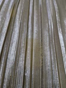 Metallic Pleated Dress with Ruffle Sleeves