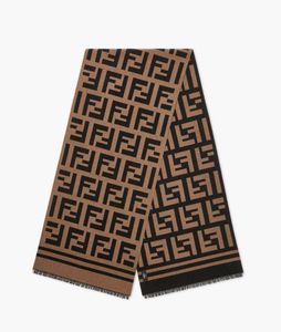 Fendi Authentic Brown and Black Logo Scarf