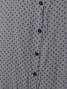 Women White &amp; Navy Blue Regular Fit Knitted Polka