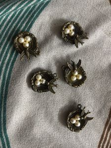 bird nest charm set of 5