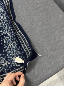 Navy Blue Printed Kurta Set with Dupatta