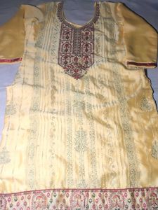 Beautiful Yellow Embroidered Kurta