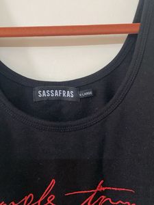 black "Simple Things" Cropped Top