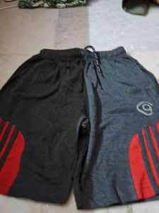 Men's Grey & Red Athletic Shorts