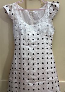 polka dot cream dress