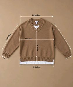 BROWN V-NECK KNIT SWEATER