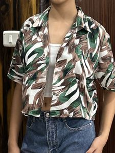camouflage print half sleeve shirt