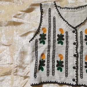 Crocheted Floral Vest