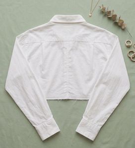 Chic Cropped White Button-Down Shirt