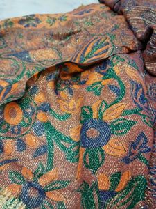 Golden Silk Thread Work Saree