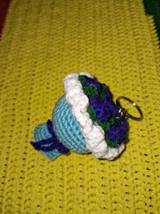 Handmade Crochet Flower Bouquet Keychain