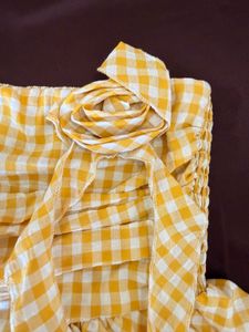Cute Yellow Gingham Mini Dress