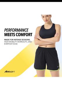 Black Athletic Shorts with Neon Trim