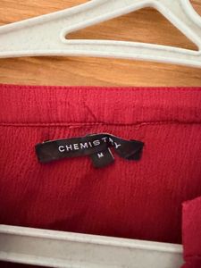 Maroon Collared Short Sleeve Top