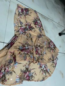 Sheer Floral Puff Sleeve Wrap Top