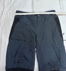 Men Zip-Off Dry Fit Durable Trekking Pants Grey Bl