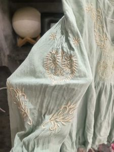 Embroidered Mint Green Kurta