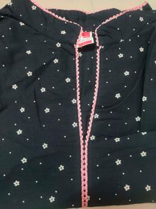 Unused Beautiful Navy Blue Soft Cotton Kurti