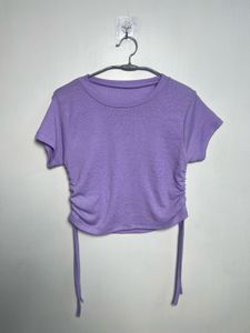 Purple Ruched Crop Top
