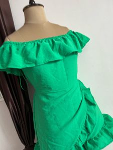Green Ruffled Playsuit