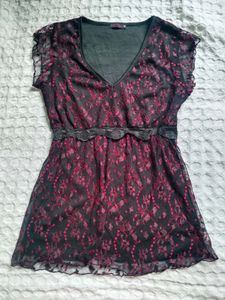 Combo Y2K lace v-neck top and bag