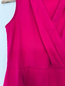 Hot pink sleeveless shift dress