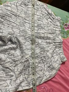 White &amp; Grey Printed Palazzo Pants