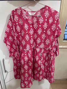 Pink & White Block Print Kurta